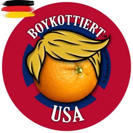 Aufkleber 50 mm | Boykottiert USA (deutsch)